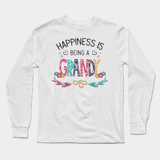 Happiness Is Being A Grandy Wildflowers Valentines Mothers Day Long Sleeve T-Shirt